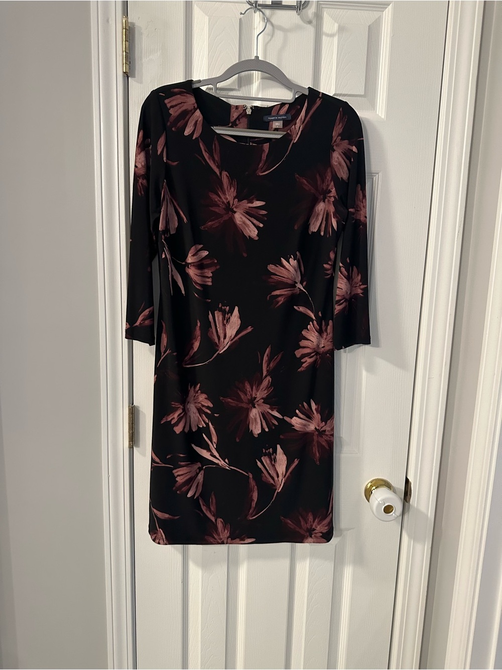 Tommy Hilfiger Black Dress with Mauve Floral Print
